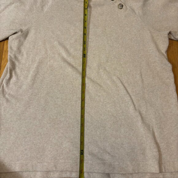 J. Crew women's large mock neck sweater Large oatmeal oversized cottagecore - Picture 6 of 7